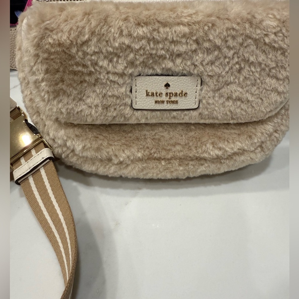 Kate Spade Cream Faux Fur Beltbag